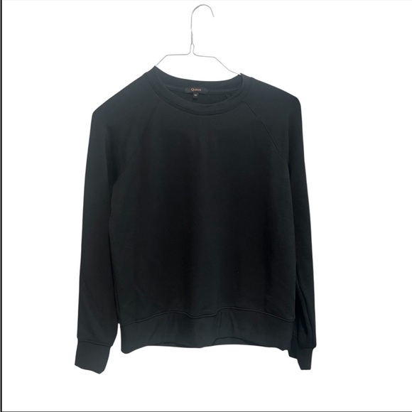 New Quince SuperSoft Fleece Crew Black, New with Out Tags - Picture 2 of 6